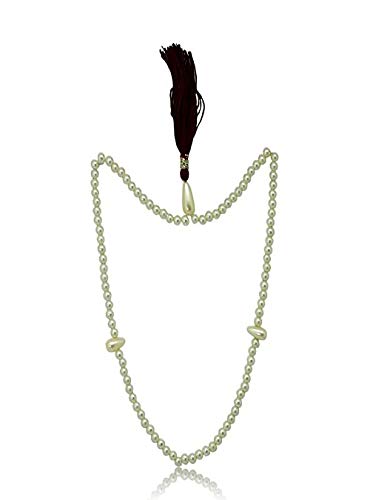 Manbhar Gems White Pearl Gemstone Round Smooth 8 mm 99 Beads Religious Islamic Religion Tasbih for Muslim Prayer Men Women Pearl Chain (Color : White (B0899PDMVB) Amazon Price History, Amazon Price Tracker