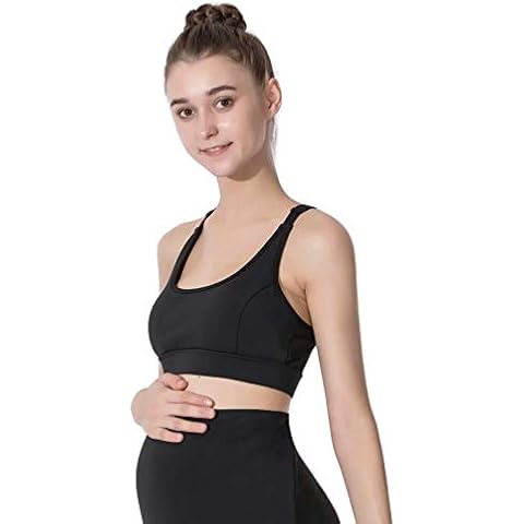 LULUWINGX Maternity Sports Bra Adjustable Supportive Wireless Padded Pregnancy Bra for Yoga Walking Everyday Use(Small) Cover