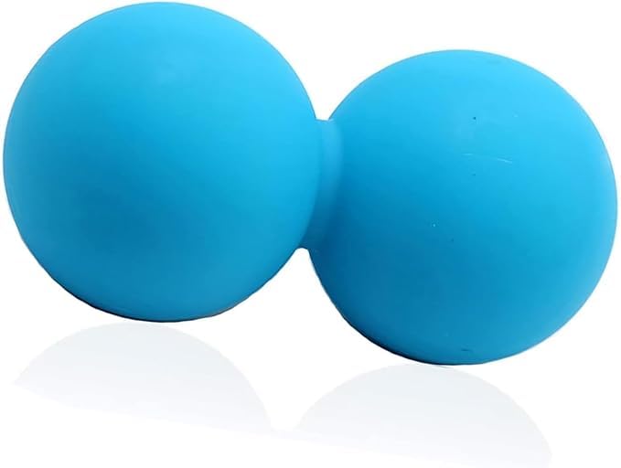 ASSHMHTC Peanut Massage Ball - Double Lacrosse Ball Massage Set for Full Body Muscle Relief, Pain Reduction and Flexibility Boost, Ergonomic Design Mobility Ball for Physical Therapy (Blue)