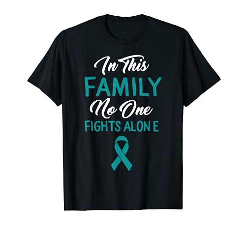 Ovarian Cancer Fight Women Awareness Teal Ribbon Butterflies T-Shirt