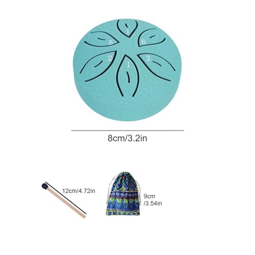 Steel Tongue Drum Handpan de 6 notas 15.6 cm verde miniatura 2