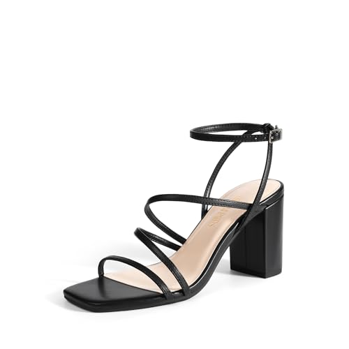 DREAM PAIRS Women's Heels Chunky Block Strappy Square...