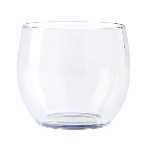 G.E.T. SW-1460-CL Heavy-Duty Reusable Shatterproof Plastic Stemless Wine Glasses, 8 Ounce, Clear (Set of 12)