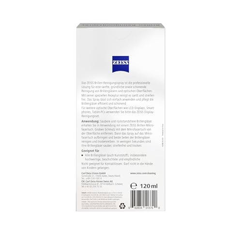 ZEISS Brillen-Reinigungs-Spray Doppelpack mit 2x 120ml Inhalt zur schonenden & gründlichen Reinigung Ihrer Brillengläser - alkoholfrei – Ansicht 2