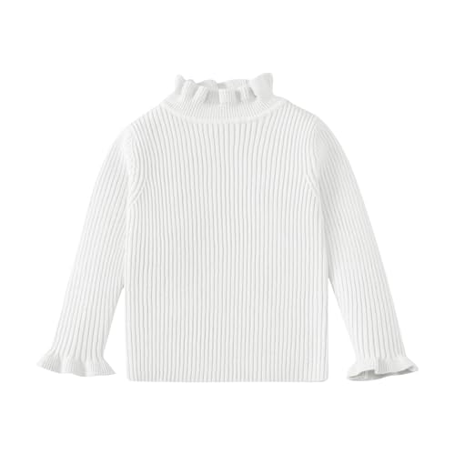 Girl's Mock Turtleneck Sweater Ribbed Knit Long Sleeve Pullover Soft Stretchy Slim Fit Tops Comfortable Sweatshirt