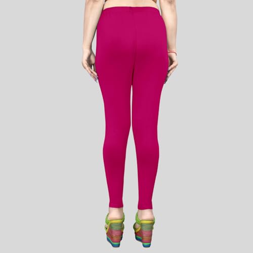 Image of Women's Solid Mid Rise Slim Fit Ankle Length Leggings - Comfortable and Stylish Yoga Pants for Workout, Running and Everyday Wear
