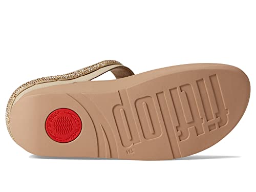Image of FitFlop Women's Fino Crystal-Cord Leather Toe-Post Sandal