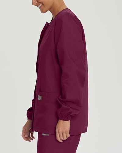 Landau Scrub Zone Relaxed Fit 2-Pocket Snap-Front Scrub Jacket for Women 75221