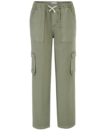 Image of Roxy Girls' Precious Wide Leg Twill Cargo Pants, Relaxed Fit
