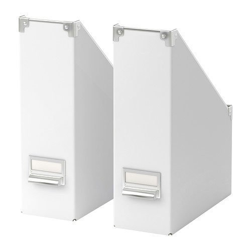 Ikea Kassett 2 Pack Magazine File Folder Organizer, White