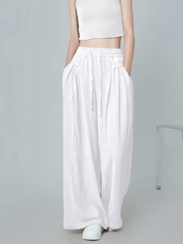 Image of GRECIILOOKS High Waist Polycotton Trousers for Women - Flared Parachute Pants with Side Pockets | Casual Travel Cargo Pants (Available in Plus Size and Value Pack)