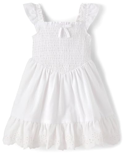 Gymboree Girls and Toddler Linen Summer Dresses Smocked White 6