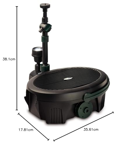 Aquagarden Inpond 5 in 1 3000 | Teichpumpe mit Filter, UV-Klärer, LED-Licht & Brunnenaufsätzen | Komplettsystem für sauberes Wasser & Deko | für Standard-Teiche bis 3.000 l