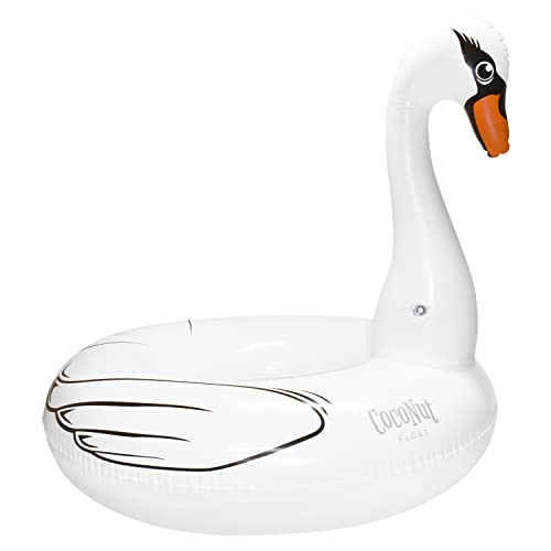Coconut Float Majestic White Swan Pool – Inflatable Pool Ring Float – Durable Long Lasting Lounge Tube And Water Toy – Fun Decoration For Parties, Events – Ages 8+ Years #TOP1
