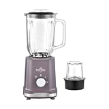 SWISS HAUS - Standmixer mit Mahlwerk 500W - 2 Geschwindigkeiten Pulse - Edelstahlklingen - Einfülldeckel - Lake Geneva Collection Taupe Violett - 1,5 L Glasbehälter - Integrierte Sicherheit