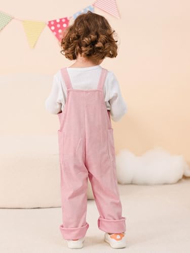 Toddler Girl Boy Overalls Fall Outfits Corduroy Adjustable Straps Suspender Pants with Pockets Jumpsuit Romper 1-5T4