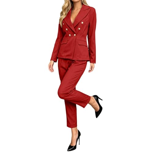 Traje de pantalón elegante para mujer conjunto blazer slim de oficina de dos piezas