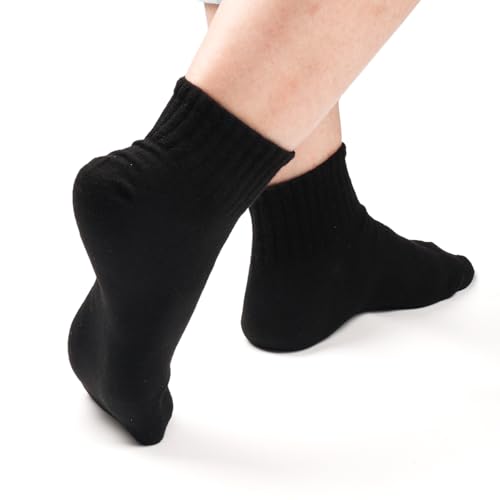 10-Pair Pack Men's Ankle Socks Breathable and Soft Low Cut Socks for Women Men (Black48000)3