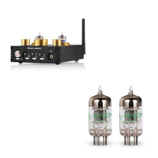 Douk Audio P1 Bluetooth Vacuum Tube Preamp Headphone Amplifier with Extra GE5654 Tubes