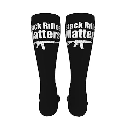 Black Rifles Matter Knee High Socks For Women Long Tube Socks Athletic Compression Socks Unisex High Socks Girls4