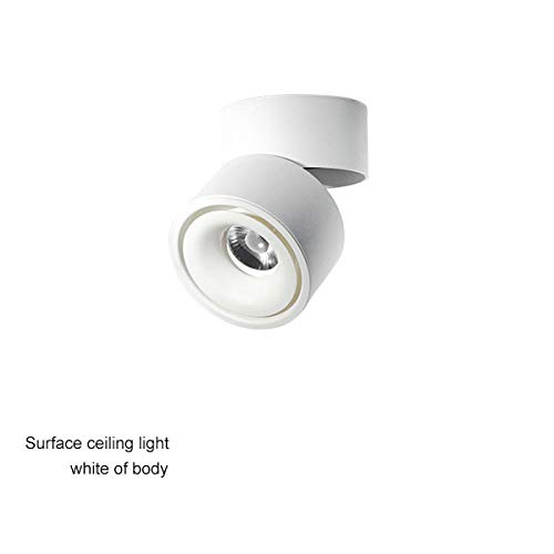 Preisvergleich Produktbild Drreny Oberflächenmontierte LED-Deckenleuchten Küchenarmaturen COB Hintergrund Spot Lampenwinkel einstellbar Schwarz Weiß Lampenschirm AC85-265V weißes Deckenmodell