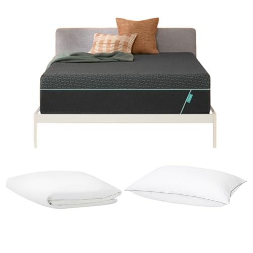 Image of Tuft & Needle Mint Hybrid Medium Plush Full Adaptive Foam Mattress in a Box + Waterproof Full Mattress Protector + 2 Standard Down Alternative Pillows
