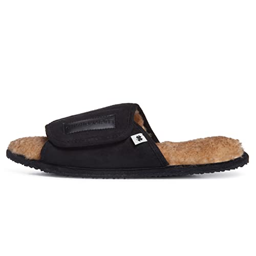 Image of Lucky Brand Mens Microsuede Memory Foam Open Toe Slippers, Cool Adjustable Strap Indoor Outdoor House Sliders for Men