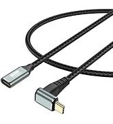 PNGKNYOCN 10 Gbps USB C 3.2 przedłużacz, 5 A 100 W 90 stopni kąt prosty USB C 3.2 Gen 2 wtyczka ...