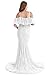 HIHCBF Women Lace Maternity Mermaid Gown Off Shoulder Ruffle Spaghetti Straps Fitted Photo Shoot Wedding Baby Shower Dress White XL