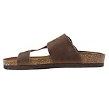 White Mountain Shoes Harley Women's Flat Sandal, Brown/Leather, 8 M