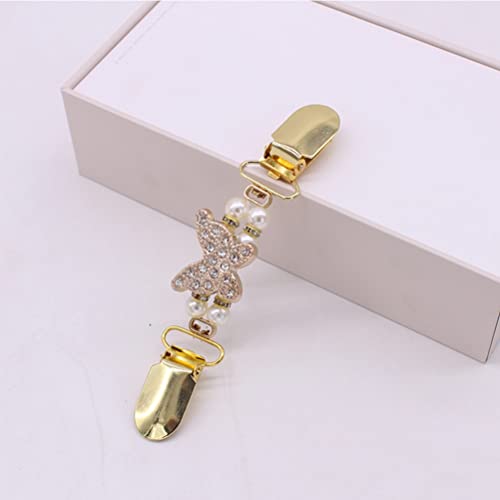 Image of LUOZZY 2pcs Dress Clips Vintage Sweater Shawl Clips Cardigan Clip Dress Shirt Brooch Clips Gold Brooches Dress Clamp for Women Girls