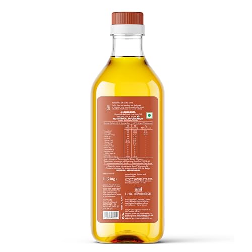 Image of Jivo Rice Bran Oil 1 Litre Cooking Oil | Rich in Antioxidants | Ideal for Deep Frying, Sauteing & Baking | Chemical-Free