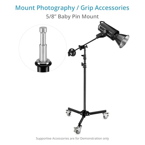 Image of PROAIM 8.6ft Heavy Duty Folding Wheel Base Light Stand. 5 /8 inch Baby Pin Mounting for Light & Photography Gear. Payload up to 13.06kg /30lb. for Photographers, Studios, Live Events (TP-FWBS-01)
