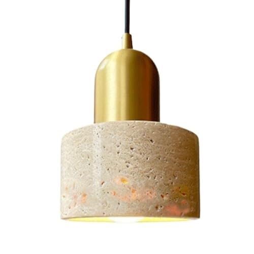 SEMANHUAOZ E27 Base Single-Head Chandelier - Industrial Style Hanging Light, Creative Copper Marble Pendant Lamp for Bedroom, Study, Porch, Decorative Lighting Fixture