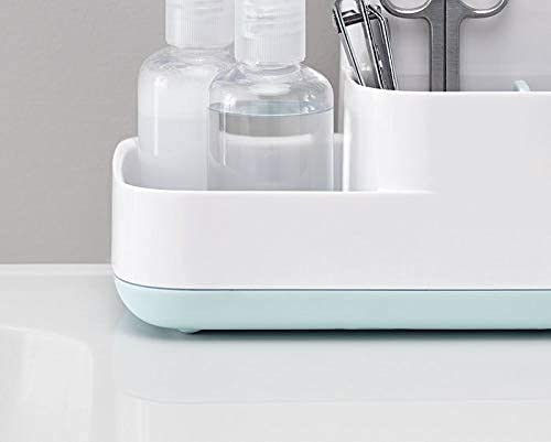 Image of Plastic Multipurpose Storage Holder Stand for Bathroom Toothbrush Tongue Cleaner Soap Comb Razor Shaving Kit and Toiletries Cosmetics Organizer (K-3)