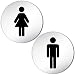 Produktbild Kinekt3d Leitsysteme XXL WC Toilettenschilder Set aus 1,5 mm Aluminium Vollmaterial Ø100 mm  Türschild Klo Schild Damen + Herren/Mann + Frau  100% Made in Germany! (Variante A)