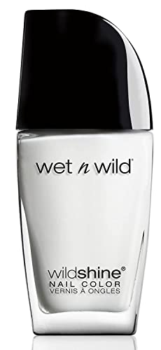 Wet n Wild - Wild Shine Nail Color - Esmalte de Uñas de Secado Rápido - Pintauñas Blanco de Larga Duración - Acabado Brillante, Textura y Efecto Fabuloso - French White Creme