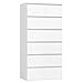 FOREHILL Kommode weiß Kommode mit 7 Schubladen Schubladenschrank für Schlafzimmer Flur Wohnzimmer 60 x 40 x 119cm MI 4 günstig Kaufen-FOREHILL Kommode weiß Kommode mit 7 Schubladen Schubladenschrank für Schlafzimmer Flur Wohnzimmer 60 x 40 x 119cm