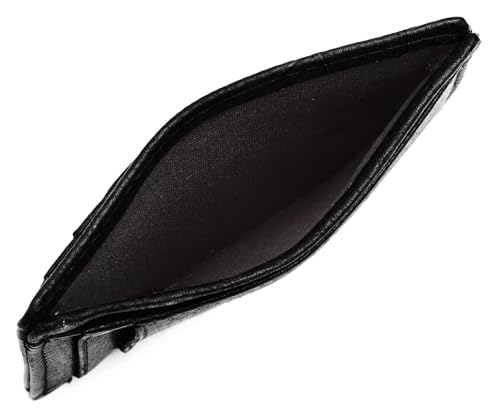 Image of WildHorn Leather Card Holder for Men & Women (Black Croco)