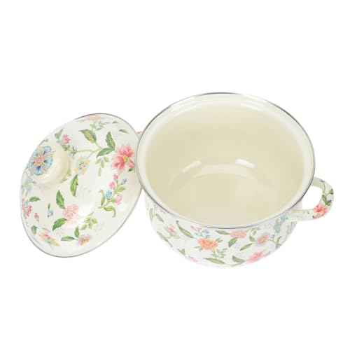 Cabilock Faitout Émaillé Haute Température avec Poignées Double Usage pour Induction et Gaz Design Rétro Vintage pour Cuisine Facile à Nettoyer