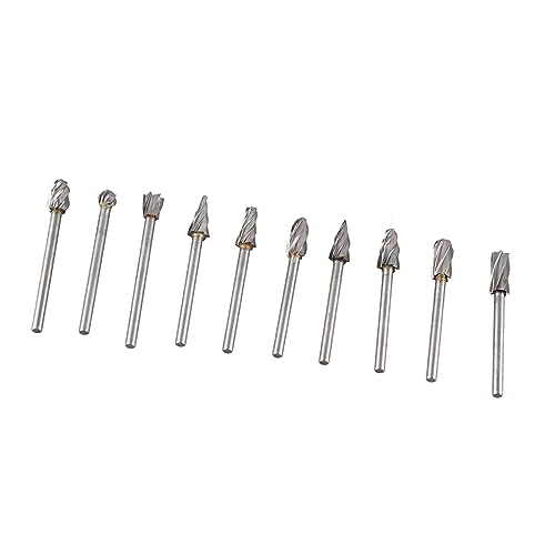 Juego de fresas de carburo Drfeify 10 pzas 3mm miniatura 5