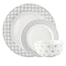 MIKASA Juego de 4 Platos Redondos Suaves, Porcelana, Blanco, 25 cm