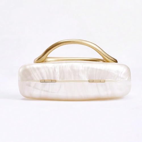 Image of Acrylic Clutch Purse for Women Classic Round Acrylic Evening Handbag Vintage Metal Handlebars Bag for Wedding Party Prom