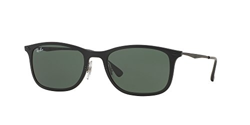 Ray-Ban Rb4225 Square Sunglasses, Matte Black/Green, 52 mm
