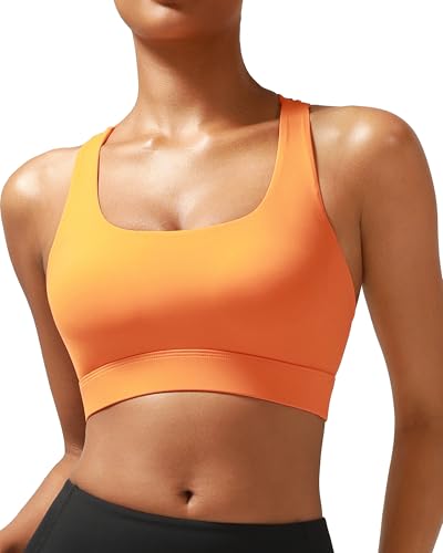 Image of RUNNING GIRL High Impact Sports Bras for Women - Scoop Neck Strappy Sports Bra High Support Moulded Cup Workout Bra