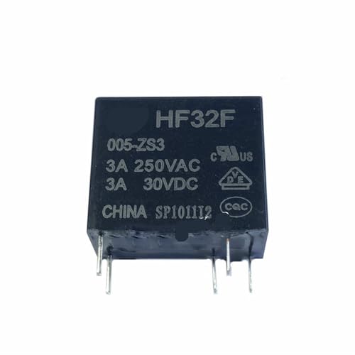 Relais 5V HF32F-005-ZS3 miniature pour circuits imprimés avec contact 3A DC5V 5 broches lot de 5