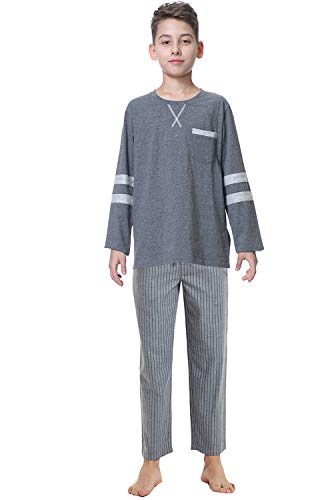 Big Boy's Pajamas,Kids Long Sleeve Cotton Sleepwear Nightwear pjs Size 8 10 12 14 16