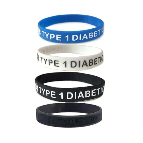 JOYID Type 1/2 Diabetes Silicone Bracelets 4 Pack
