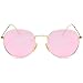 LKEYE Small Unisex Classic Vintage Round Mirror Lens Polarized Sunglasses LK1702 Gold Frame/Pink Lens