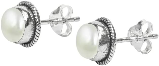 Gemstone Stud Post Earrings, 925 Sterling Silver Gemstone Earring 6 MM Round Girls Women Gift